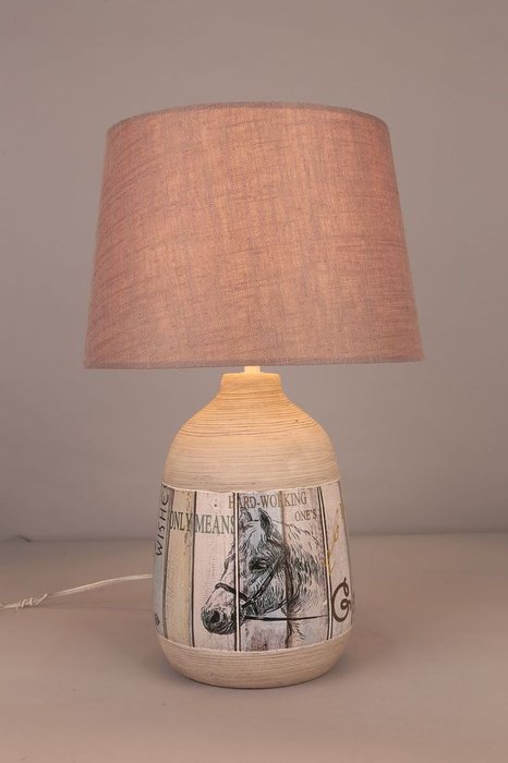 Настольная лампа Omnilux с серым абажуром   - лучшие Настольные лампы в INMYROOM