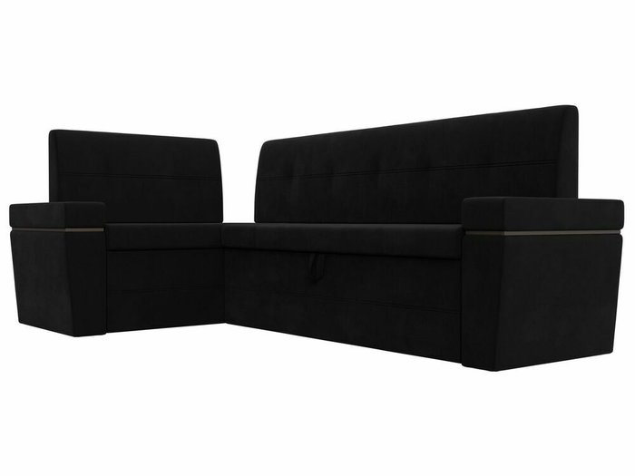 Угловой диван-кровать Деметра черного цвета левый угол - лучшие Угловые диваны в INMYROOM