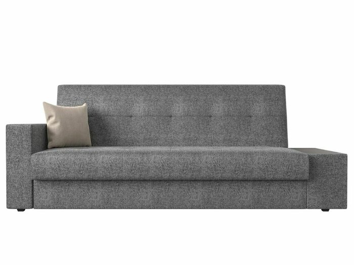 Диван-кровать Лига 020 серого цвета со столиком справа (рогожка) - купить Прямые диваны по цене 24999.0