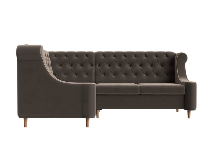 Угловой диван Бронкс коричневого цвета левый угол - купить Угловые диваны по цене 64999.0