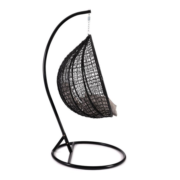 Кресло подвесное черного цвета M с серой подушкой  - купить Подвесные кресла по цене 9740.0