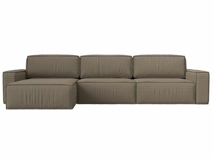Угловой диван-кровать Прага Классик лонг бежево-коричневого цвета левый угол - купить Угловые диваны по цене 99999.0