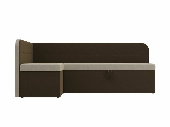 Угловой диван-кровать Форест коричнево-бежевого цвета левый угол - купить Угловые диваны по цене 40999.0