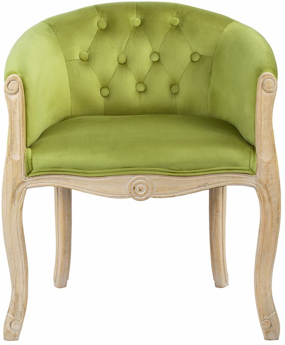 Кресло в обивке из велюра зеленого цвета - купить Интерьерные кресла по цене 35680.0