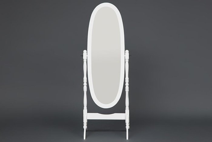 Зеркало напольное с поворотным механизмом белого цвета - купить Напольные зеркала по цене 5130.0
