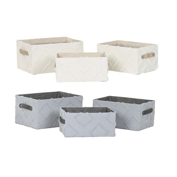 Плетеные корзины и коробки Набор корзин Home ESPRIT Серый Кремовый 35 x 25 x 18 cm (3 Предметы) (2 штук) - купить Плетеные корзины по цене 8772.0 Плетеные корзины и коробки Набор корзин Home ESPRIT Серый Кремовый 35 x 25 x 18 cm (3 Предметы) (2 штук) - купить Плетеные корзины по цене 8772.0