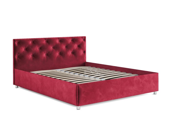 Кровать Классик 140х190 красного цвета с подъемным механизмом (вельвет) - лучшие Кровати для спальни в INMYROOM