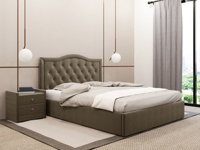 Кровать Герцогиня коричневого цвета 120х200 с подъемным механизмом