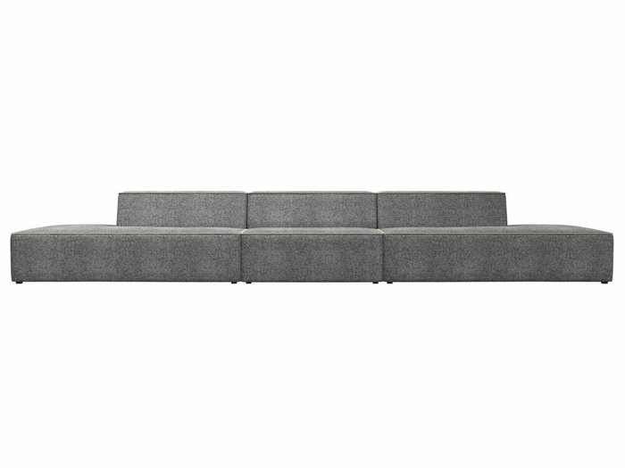 Прямой модульный диван Монс Лонг серого цвета с бежевым кантом - купить Прямые диваны по цене 74999.0