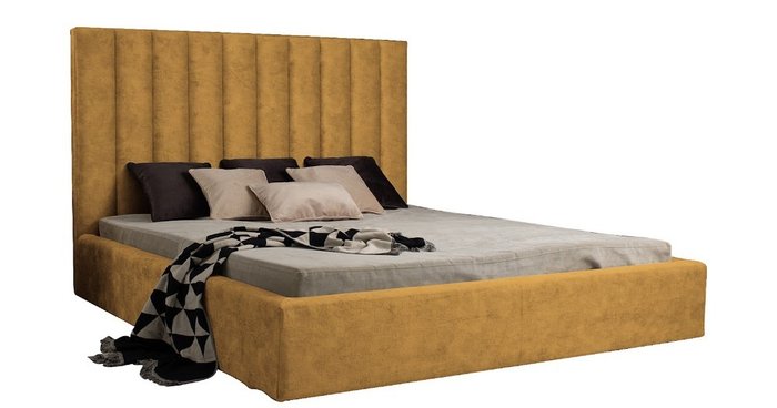 Кровать с подъемным механизмом Kelly 180х200 серого цвета