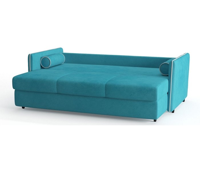 Диван-кровать Адмирал в обивке из велюра голубого цвета  - лучшие Прямые диваны в INMYROOM