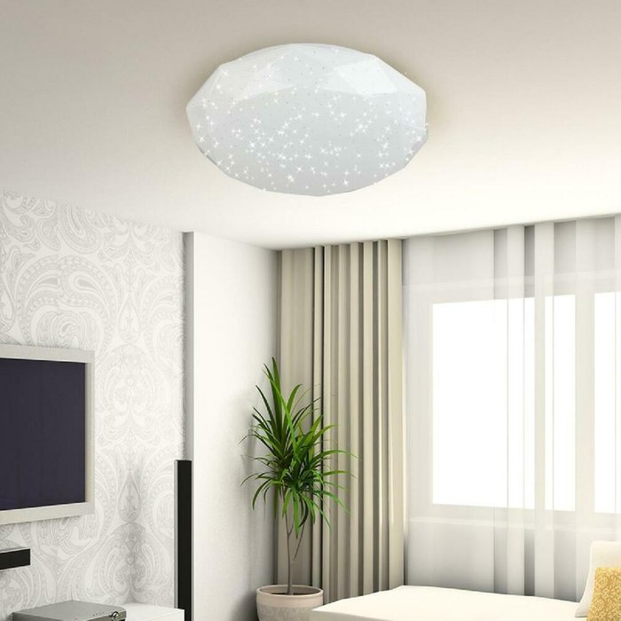 Потолочный светильник Sparkle Б0054053 (пластик, цвет белый) - купить Потолочные светильники по цене 840.0