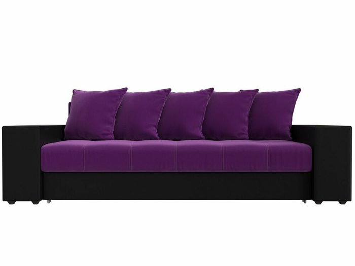 Прямой диван-кровать Дубай фиолетово-черного цвета (ткань/экокожа)  - купить Прямые диваны по цене 46999.0