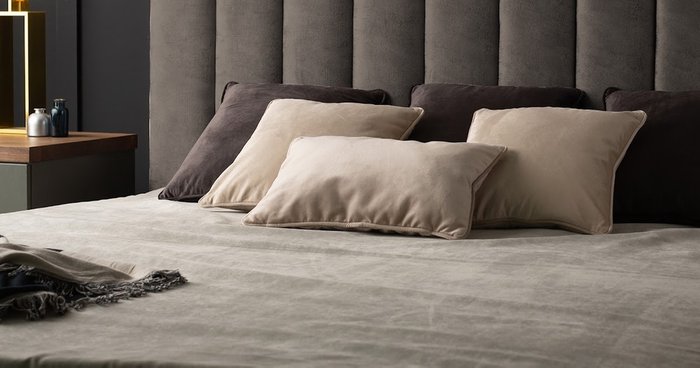 Кровать Kelly 160х200 темно-серого цвета - лучшие Кровати для спальни в INMYROOM