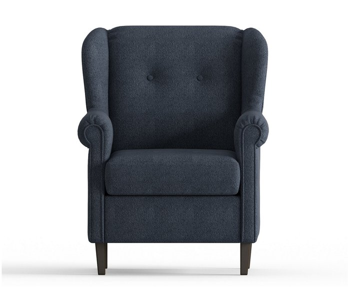 Кресло из велюра Леон темно-синего цвета - купить Интерьерные кресла по цене 14650.0