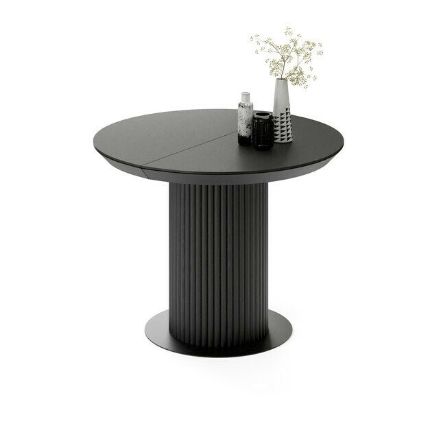 Раздвижной обеденный стол Фрах L черного цвета - лучшие Обеденные столы в INMYROOM