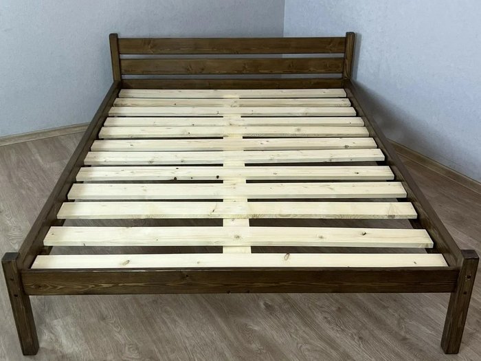 Кровать Классика сосновая 120х200 цвета темный дуб - купить Кровати для спальни по цене 14141.0