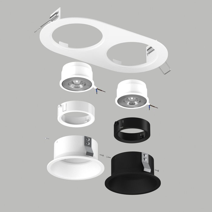 Светильник DOMINO ROUND  под LED модуль/лампу МR16 (214656+214606+214607+214006+214007) - купить Встраиваемые споты по цене 2595.0