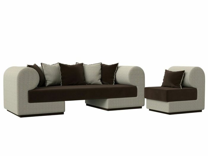 Набор мягкой мебели Кипр 2 серо-коричневого цвета