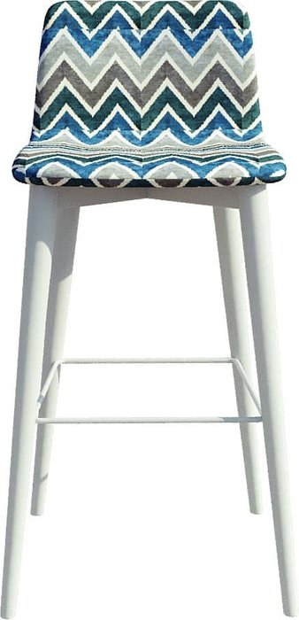 Барный стул Архитектор Montblanc сине-белого цвета - лучшие Барные стулья в INMYROOM