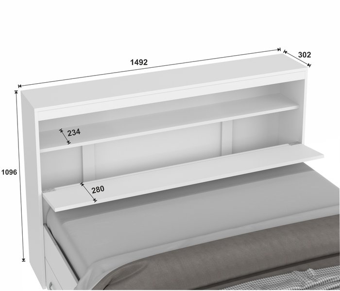 Кровать Виктория 140х200 с двумя тумбами белого цвета - лучшие Спальные гарнитуры в INMYROOM