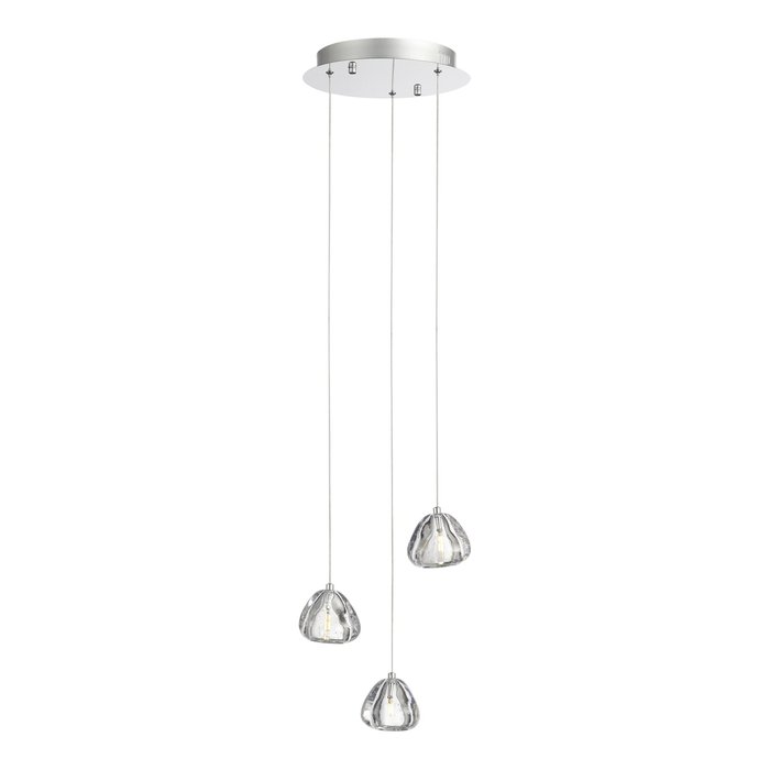 Светильник подвесной ST-Luce Хром/Прозрачный с пузырьками воздуха LED 3*3W 3000K WATERFALL