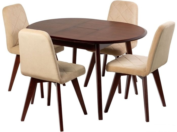 Стол раскладной круглый красно-коричневого цвета - лучшие Обеденные столы в INMYROOM