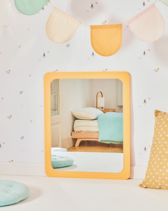 Velma mirror in mustard MDF 47 x 57 cm - купить Настенные зеркала по цене 15990.0 Velma mirror in mustard MDF 47 x 57 cm - купить Настенные зеркала по цене 15990.0