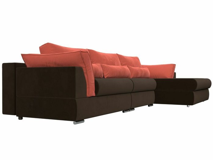 Угловой диван-кровать Пекин Long  кораллово-коричневого цвета угол правый - лучшие Угловые диваны в INMYROOM