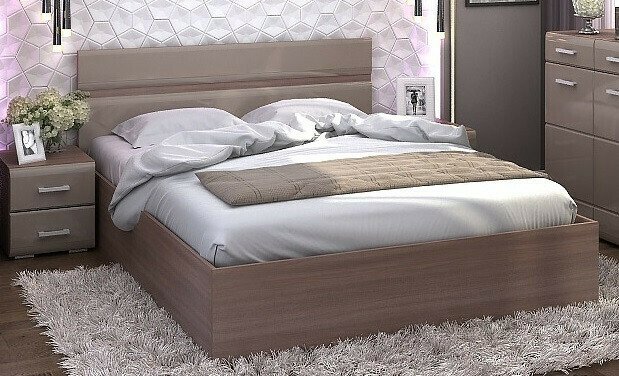 Кровать Вегас 160х200 светло-коричневого цвета - лучшие Кровати для спальни в INMYROOM
