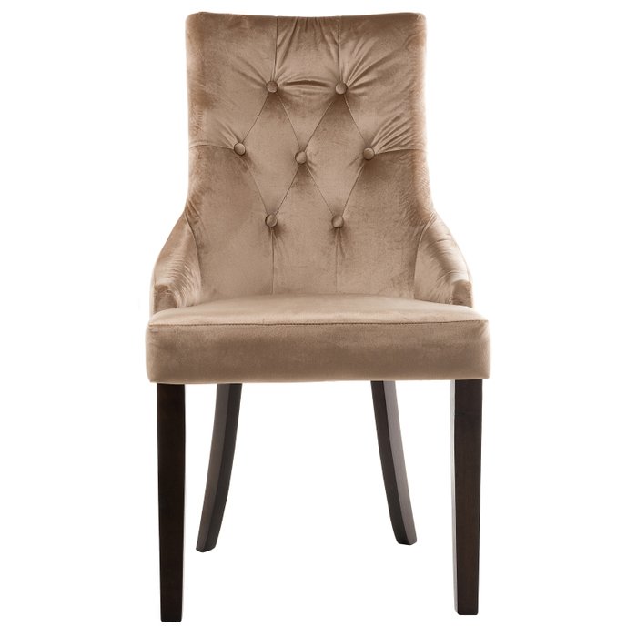 Стул Elegance dark walnut fabric beige бежевого цвета - купить Обеденные стулья по цене 11340.0 Стул Elegance dark walnut fabric beige бежевого цвета - купить Обеденные стулья по цене 11340.0