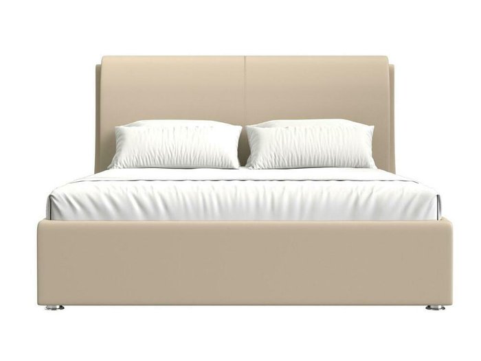 Кровать Принцесса 180х200 бежевого цвета с подъемным механизмом (экокожа) - купить Кровати для спальни по цене 89999.0