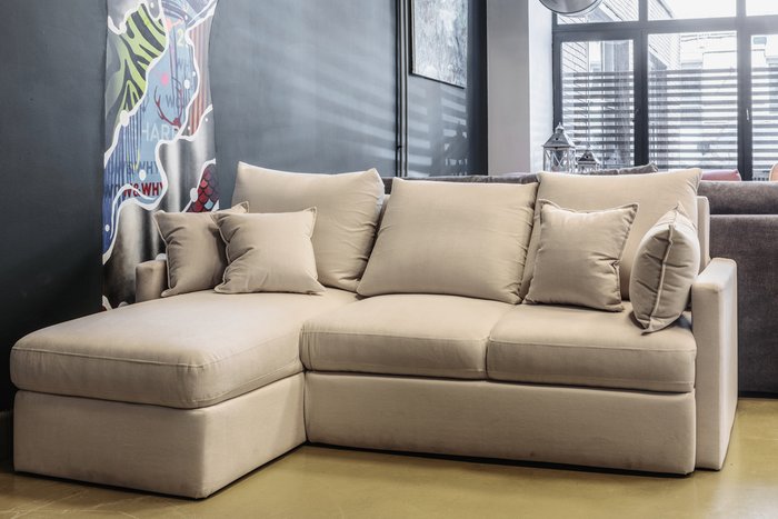 Угловой диван-кровать Винс светло-серого цвета - купить Угловые диваны по цене 35037.0