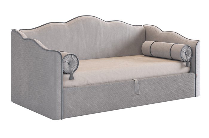 Кровать с подъемным механизмом Лея 90х200 серого цвета - купить Одноярусные кроватки по цене 44790.0