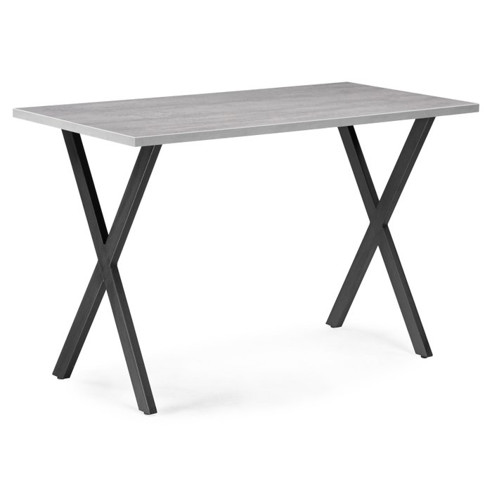 Обеденный стол Алеста Лофт серого цвета на черных ножках
