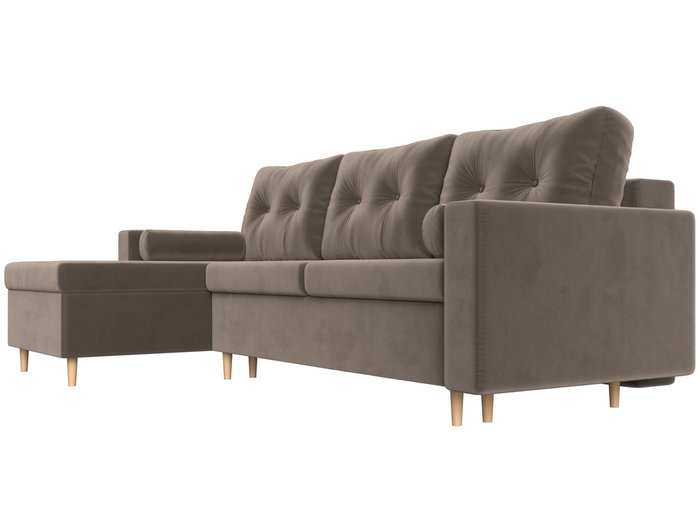 Угловой диван-кровать Белфаст коричневого цвета левый угол - лучшие Угловые диваны в INMYROOM