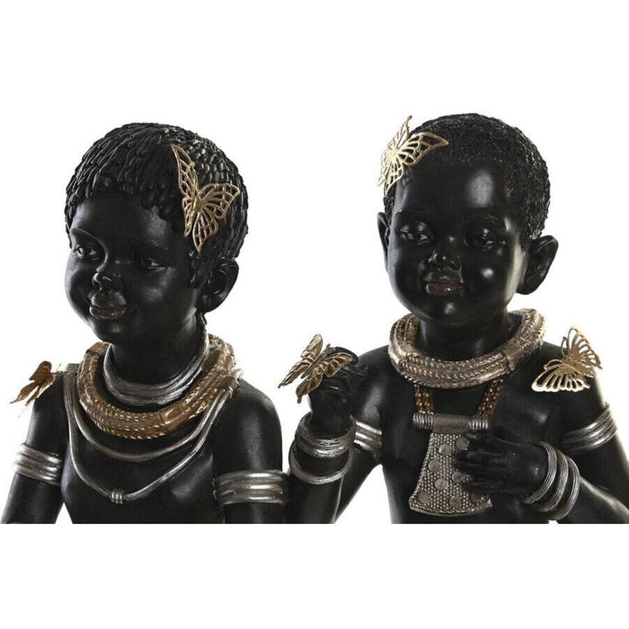 Декоративная фигура DKD Home Decor 20,5 x 18 x 35 cm Чёрный Колониальный Африканка (2 штук) - купить Фигуры и статуэтки по цене 15308.0