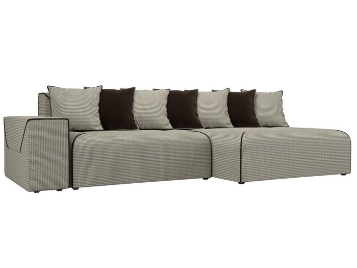 Угловой диван-кровать Кёльн серо-бежевого цвета правый угол
