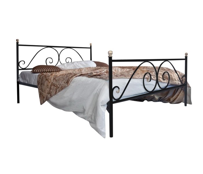 Кованая кровать Анталия 180х200 черного цвета - купить Кровати для спальни по цене 28990.0