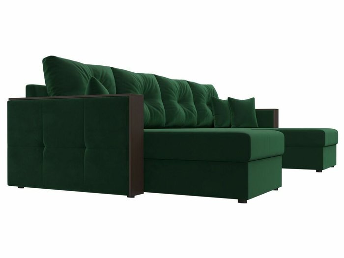 Угловой диван-кровать Валенсия П-образный зеленого цвета - лучшие Угловые диваны в INMYROOM
