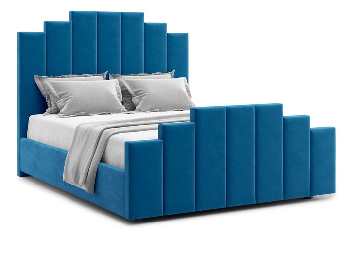 Кровать Velino 140х200 сине-голубого цвета с подъемным механизмом
