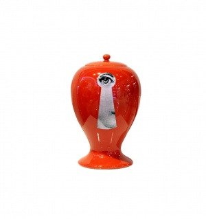 Декоративная ваза с крышкой Serratura Red Mini