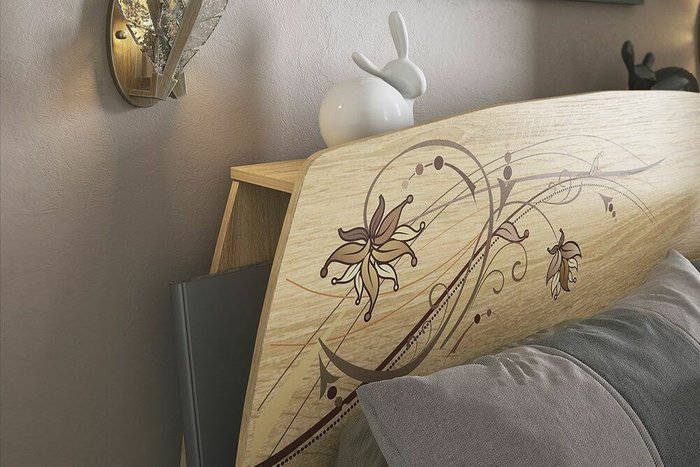 Кровать Виктория-1 140х200 цвета дуб сонома - купить Кровати для спальни по цене 15590.0