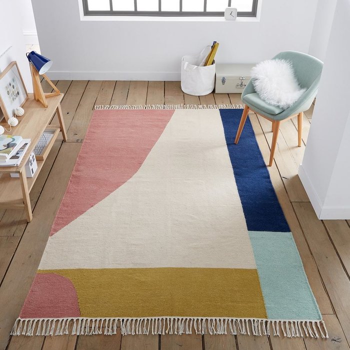 Ковер килим Ankara горизонтального плетения из шерсти разноцветный 200x290 - лучшие Ковры в INMYROOM