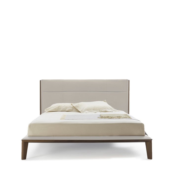 Кровать Monique Queen Size 160х200 с обивкой серого цвета