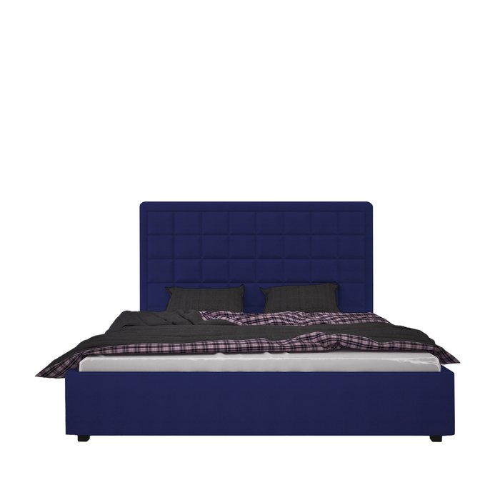 Кровать Elizabeth Велюр Синий 140х200 - купить Кровати для спальни по цене 102000.0