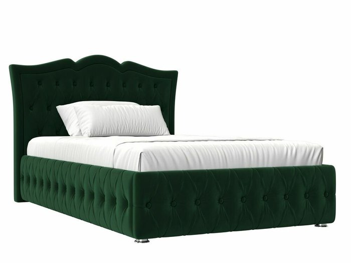 Кровать Герда 140х200 темно-зеленого цвета с подъемным механизмом 