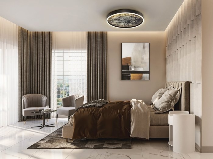 Потолочный светильник Stone CCT- черный LED 60D - лучшие Абажуры в INMYROOM Потолочный светильник Stone CCT- черный LED 60D - лучшие Абажуры в INMYROOM