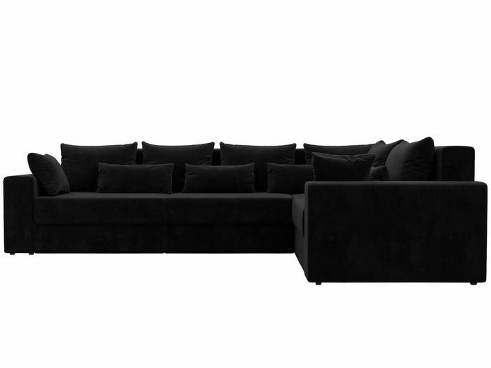 Угловой диван-кровать Майами Long черного цвета правый угол - купить Угловые диваны по цене 88999.0