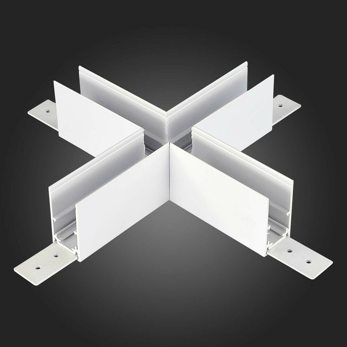 Коннектор X-образный для подвесного / накладного магнитного  шинопровода ST-Luce Белый SKYLINE 48 - лучшие Соединитель (коннектор) для треков в INMYROOM